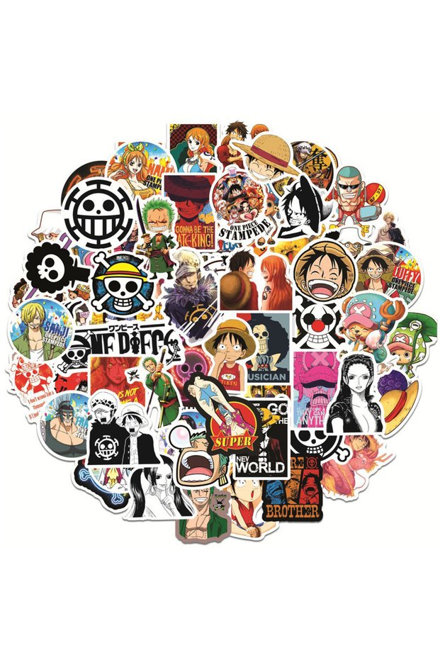 Bandai 100PCS 10/30/50/100pcs ONE PIECE Japanese Anime Stickers Decals DIY Phone Motorcycle Luggage