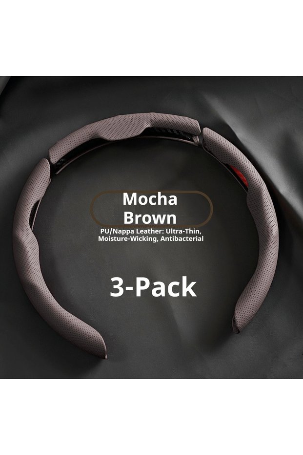 brown Car In Vehicle Nappa Leather Steering Wheel Cover Universal For Men And Women All Seasons Nons