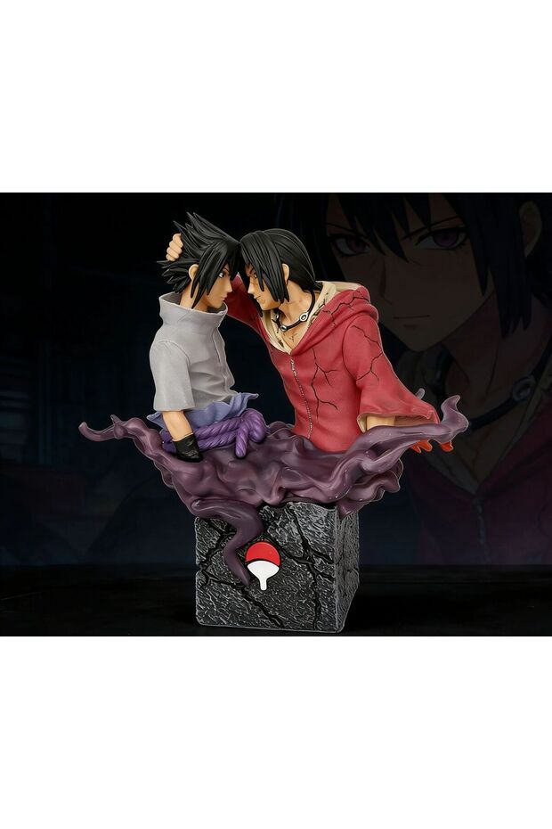 Bandai 18cm WHITE Naruto anime characters Sasuke Uchiha and Itachi Uchiha brother reconciliation box