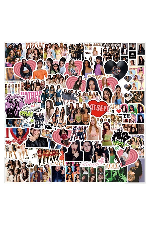 120pcs 10/60/120PCS New Katseye Kpop Girl Group Graffiti Stickers Decoration DIY Diary Motorcycle Sk