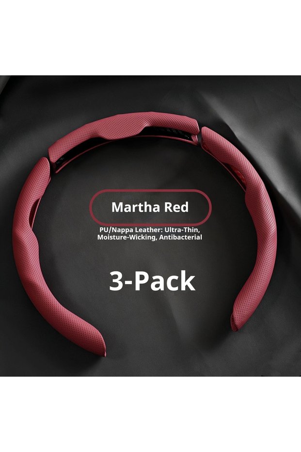 burgundy Car In Vehicle Nappa Leather Steering Wheel Cover Universal For Men And Women All Seasons N