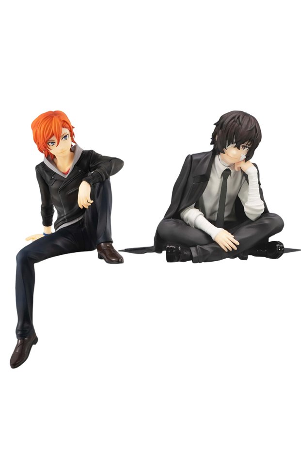 Bandai 2pcs no box Bungo Stray Dogs Anime Dazai Osamu Nakahara Chuuya Figures Toy Cartoon Model Nood
