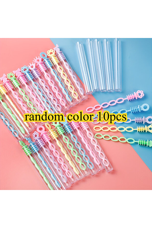 random color 10pcs 10/20/30pcs Colorful Bubble Bottles Wand Tube Bubble Empty Bottles No Liquid Incl