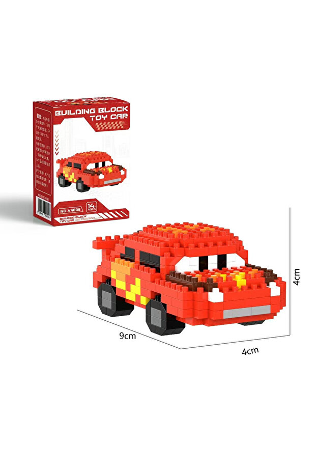 With Box 5 Disney Cartoon Cars Lightning McQueen Series Micro Building Blocks DIY Assembled Car Mode