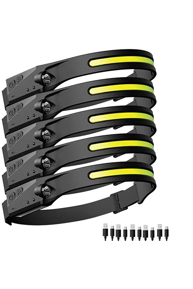 Built-in Battery 5Pcs Sensor Headlamp LED Head Flashlight Rechargeable Headlight Head Torch Built-in