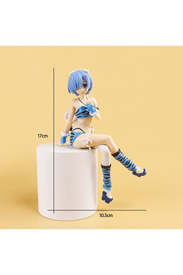 Bandai 1pcs New Anime Figure Pajamas Leopard Bikini Sitting Posture Girl PVC Action Collection Model