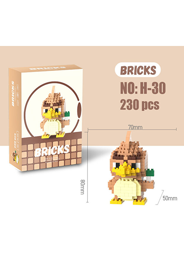 No Box H30 Pokemon Anime Figure Micro Building Block Pikachu Eevee Charizard Mini Particle Bricks Co