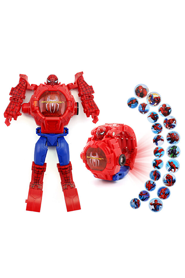 15 21 Projection Disney Toys Watch Spiderman Captain America Iron Man Deformation Robot Electronic P