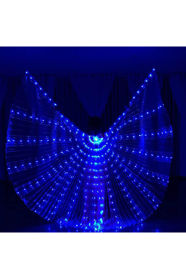 adult(140 cm) blue LED Fairy Wings Cloak Adult Children Dancers Colorful Luminous Butterfly Wings Be