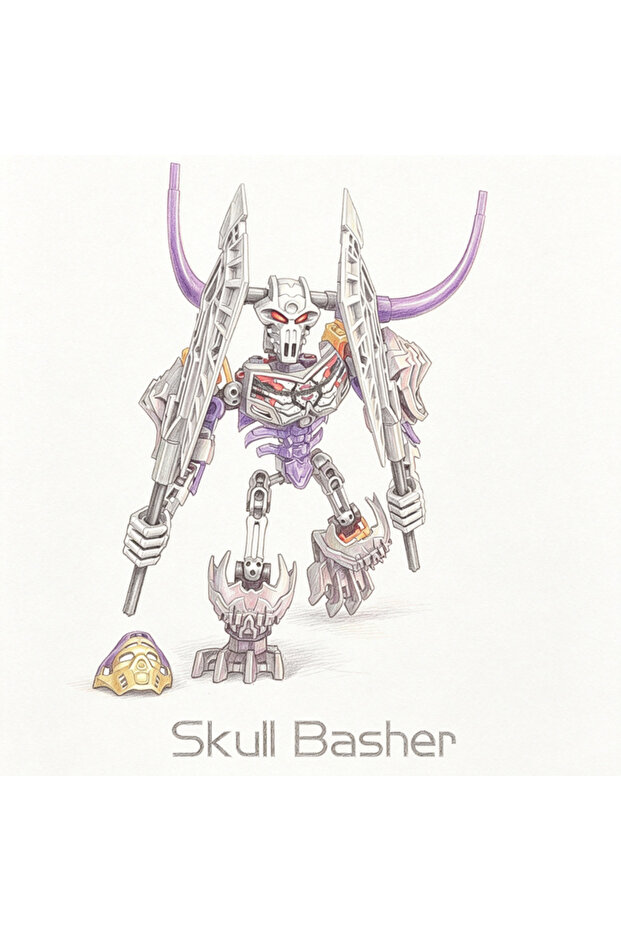 No Box Skull Basher Bionicle Series Skull Warrior Mask Maker Building Blocks Anime Action Figures So