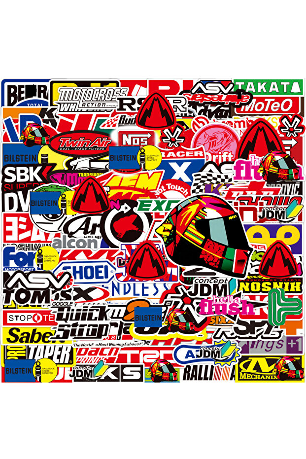 Random 200pcs 10/50/100/200pcs Cool Racing Car JDM Graffiti Stickers Waterproof DIY Skateboard Phone