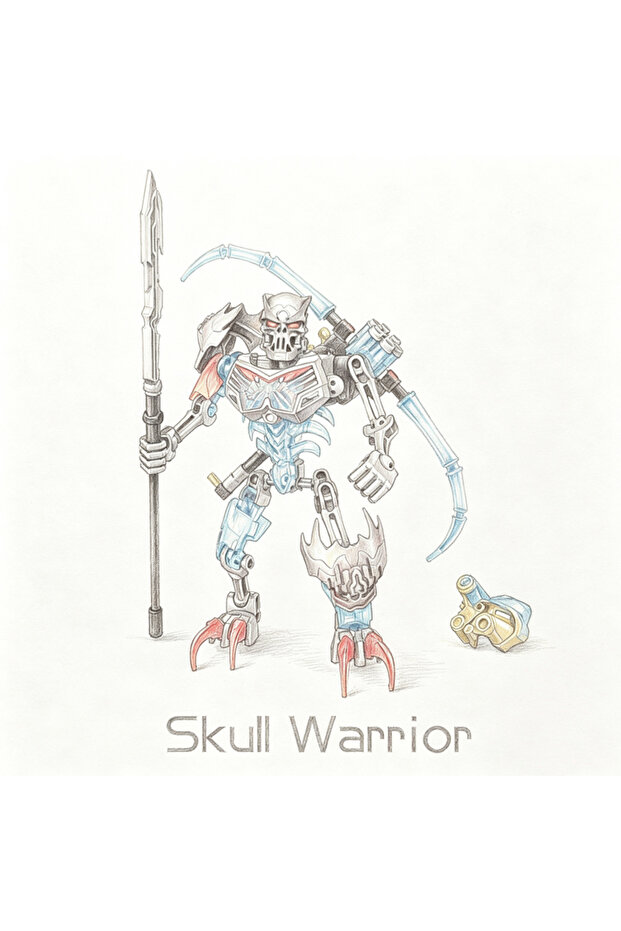 No Box Skull Warrior Bionicle Series Skull Warrior Mask Maker Building Blocks Anime Action Figures S