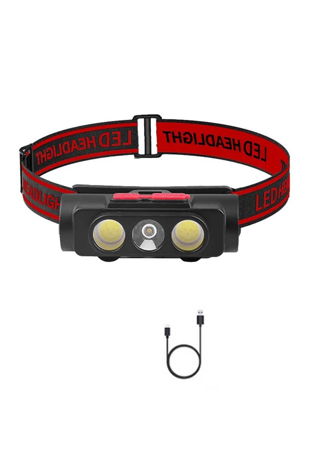 NO Battery MINI Type-C USB White Red LED 18650 Hunting Portable headlight Fishing 6 Modes Torch head