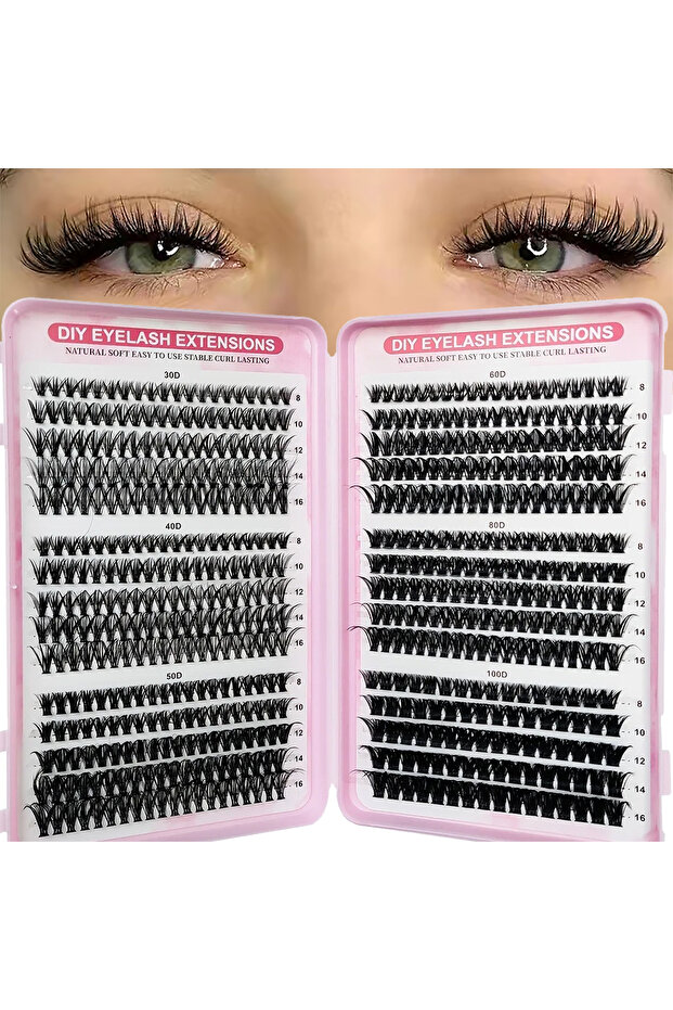 Model1 Lash Clusters DIY Eyelash Extensions Mix D Curl Lash Book 30D-100D 8-16mm Individual Lashes N