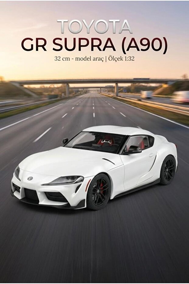 Hobbiez Licensed Toyota Gr Supra Doors Openable Model Diecast 1/32 Scale Metal Vehicle with Stand