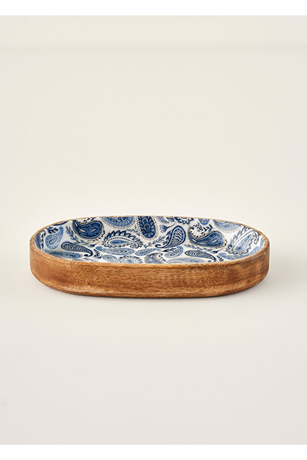 Paisley Mango Presentation Plate Blue (25X13 cm)