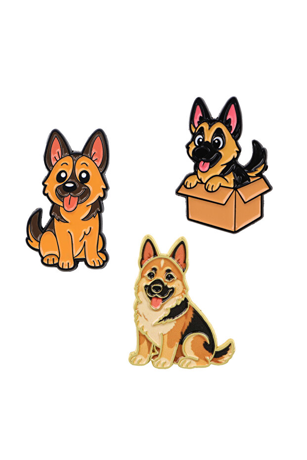 1 3pcs/Set Cute Smart Dog Enamel Pin Funny Animal Brooches Lapel Badges Briefcase Backpacks Accesso.