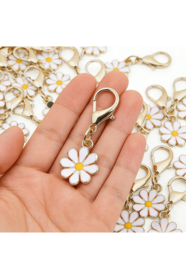 20pcs Keychain 30pcs Little Daisy Keychain Fresh-Looking Flower Pendant Bag Accessory, Car Keychai