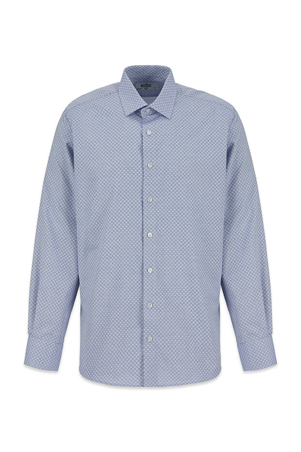 Long Sleeve Classic Patterned 100% Cotton Shirt