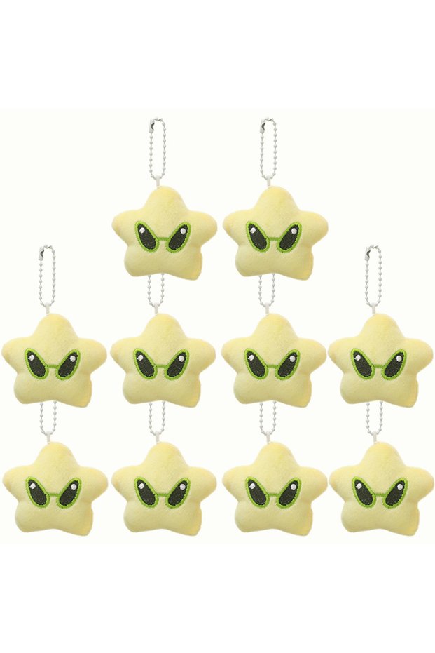 10pcs-02 Fashion Cartoon Cute Green Mini Star Keyring High Beauty Doll Pendant Mobile Phone Rope Bag