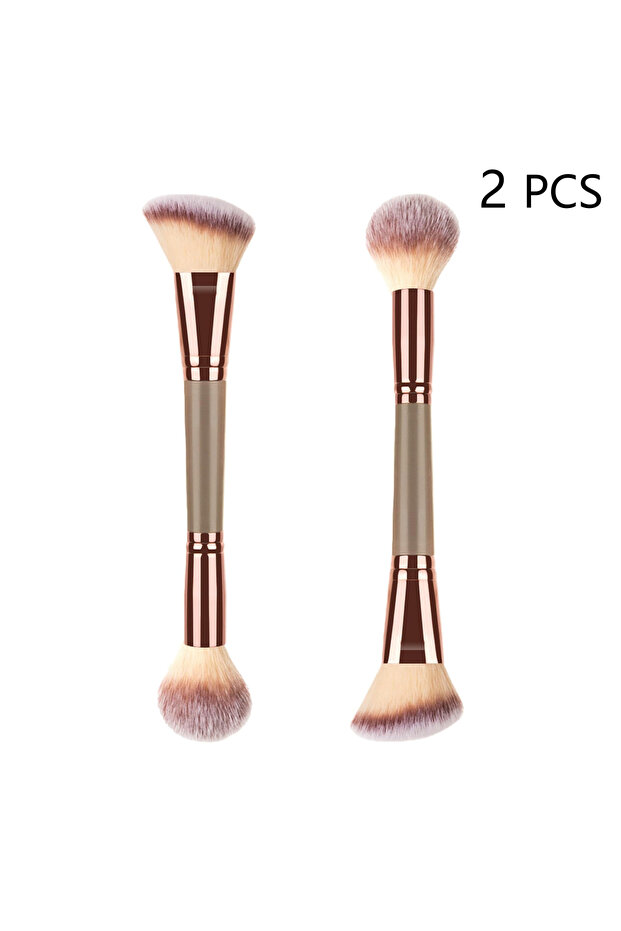 2 PCS 2 PCS Double-Ended Makeup Brush for Liquid, Powder & Cream Blending– Professional & Beginner-F