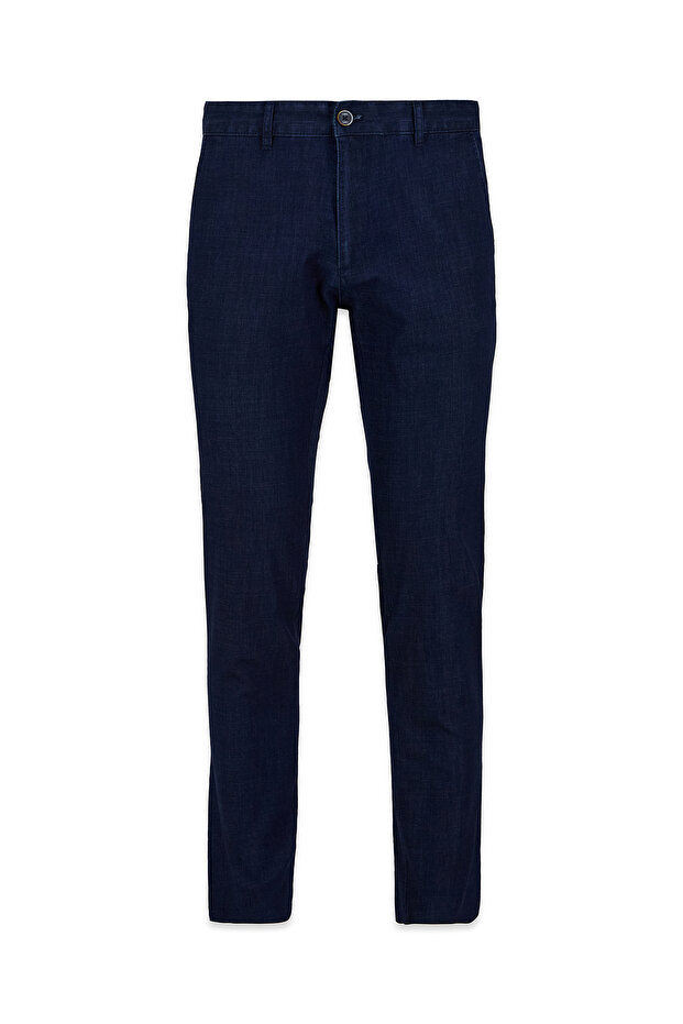 Regular Fit Standard Cut Patterned Side Pocket Canvas / Chino Trousers