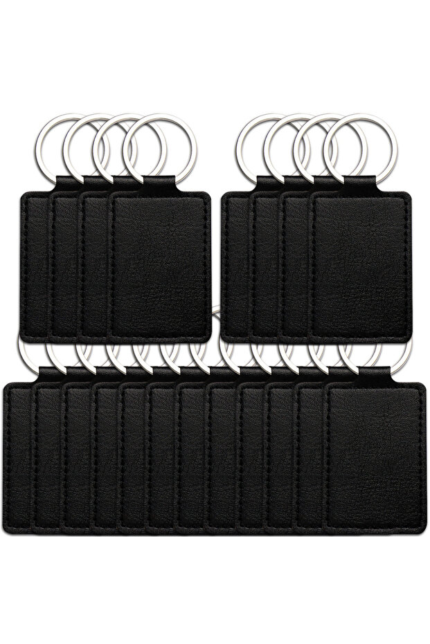 5pcs 3 5Pcs PU Leather Keychain 5 Colors Rectangular Leather Key Fob Kit Blanks Leather Keychain Key