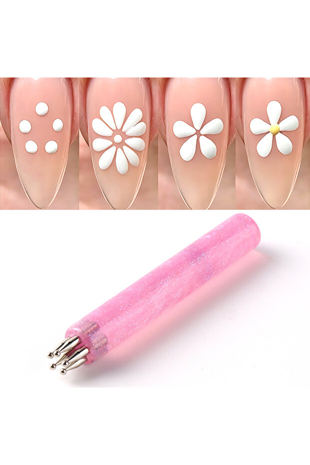 G-623-05 5 Point Nail Art Dotting Pen Ball Dotting Tools 5 Different Size Tips for Dots Flowers Mand