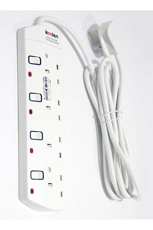 Plug Socket with Four Plugs, 3 Meter Cable Length
