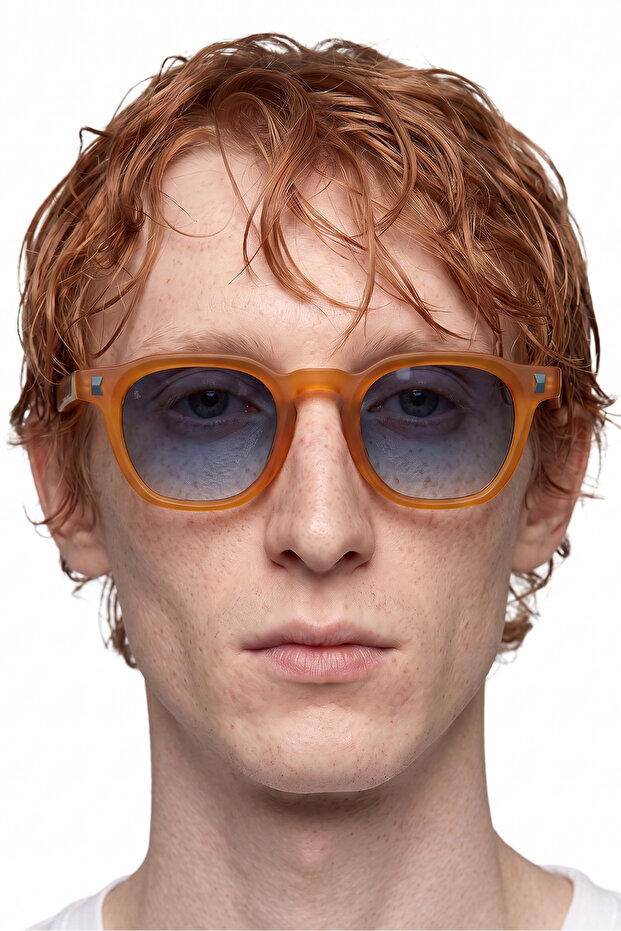 Ravendor Matt Orange Blue Gradient Men's Sunglasses