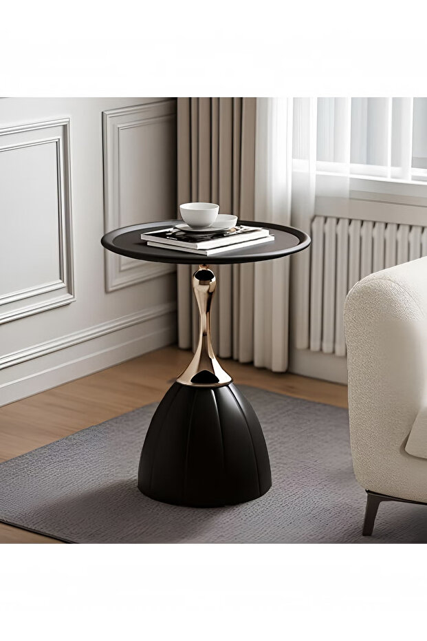 Tray End Table, Nordic Lotus Coffee Table Living Room Sofa Side Table Bedroom Bedside Table Black