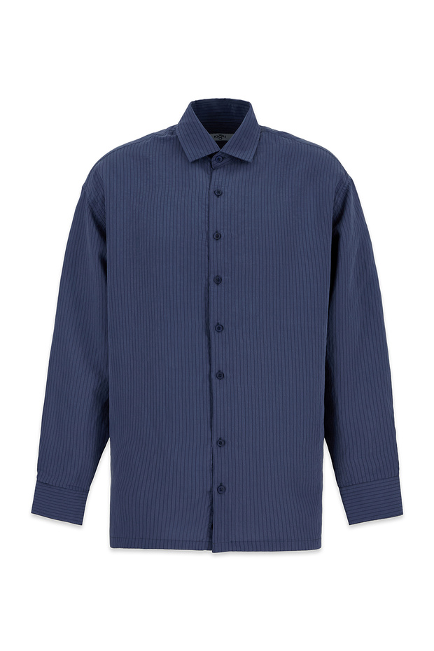 Long Sleeve Oversize Striped Modal Blend Shirt