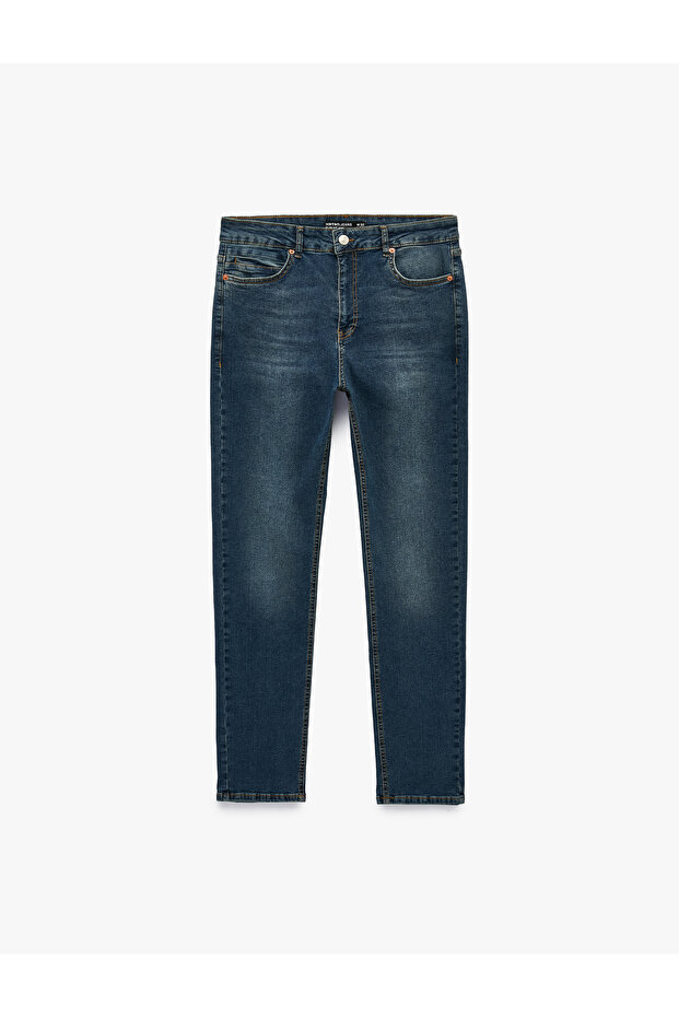 Cotton Regular Waist Pocket Slim Fit Jean Trousers - Brad Jean