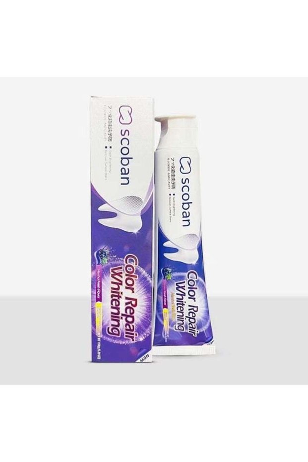 Color Repair Whitening Toothpaste, Purple Tone Brightening Formula for Yellow-Looking Teeth and Surface Stains, Daily Oral Hygiene Toothpaste Designed to Help Brighten Your Smile, Support Ename