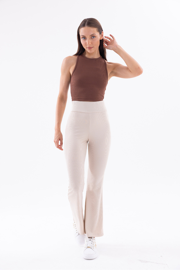 High Waist Spanish Flare Casual Pants
