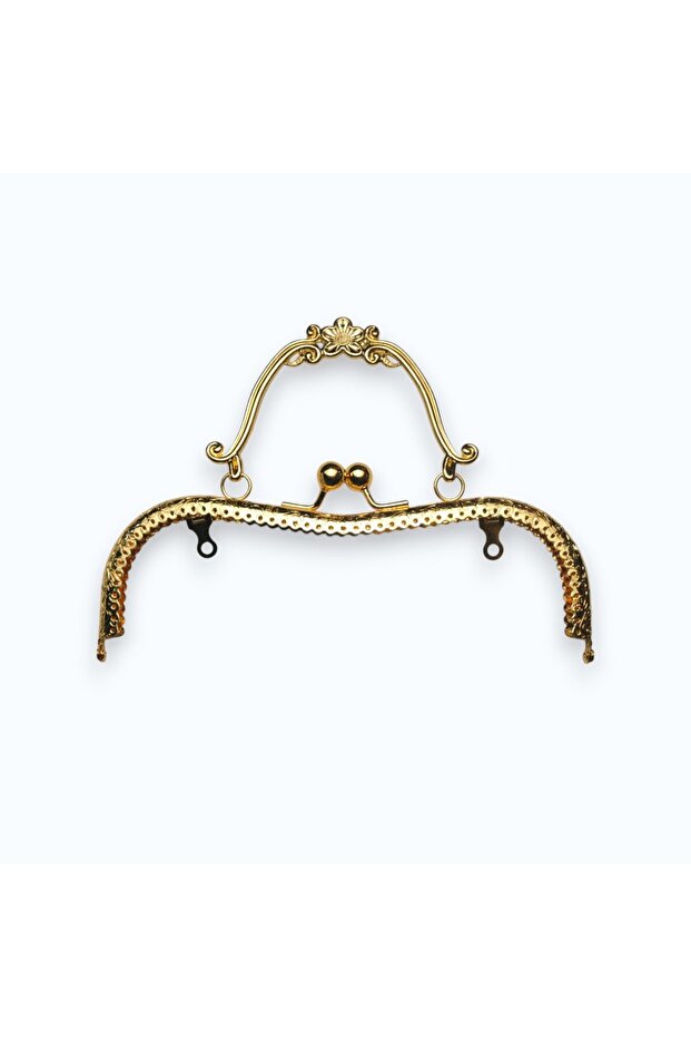Gold Color Flower Patterned Metal Bag Clip 20 cm