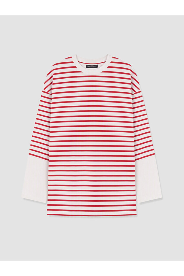 Lcw Modest Crew Neck Striped Women's Tunic