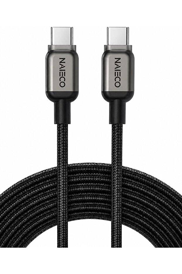 100W USB-C to USB-C Cable (1m) CORE-202, Nylon Braided 480Mbps Fast Charging & High-Speed Data Transfer Cord, Fast Charge | Sync | Reliable for Type-C Laptops, Phones, Tablets - Black