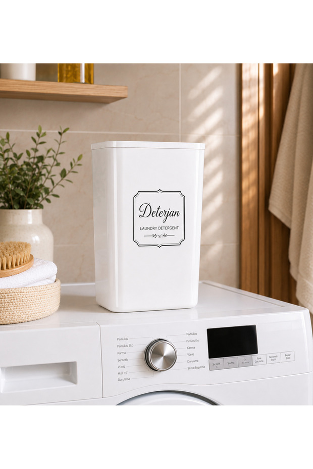 3 Liter Vacuum Sealed Acrylic Plastic Detergent Storage Box with Shovel and Label as a Gift