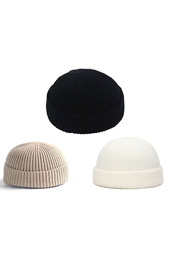 3 Units Leon Short Skullcap Beret Set