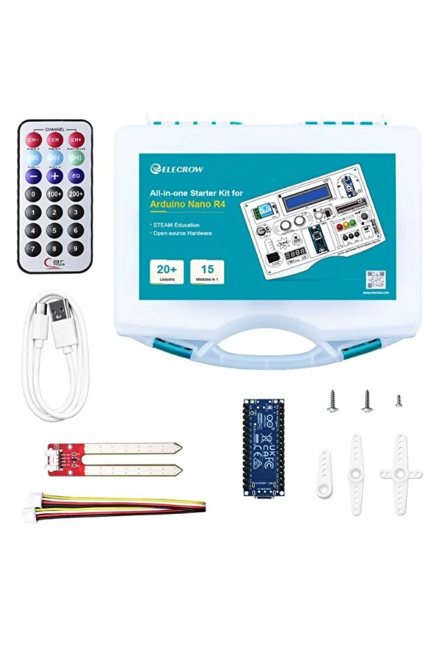 Arduino Ac Controll ELECROW Arduino NANO R4 Hepsi Bir Arada Başlangıç Seti (16 Modül, 20 ...