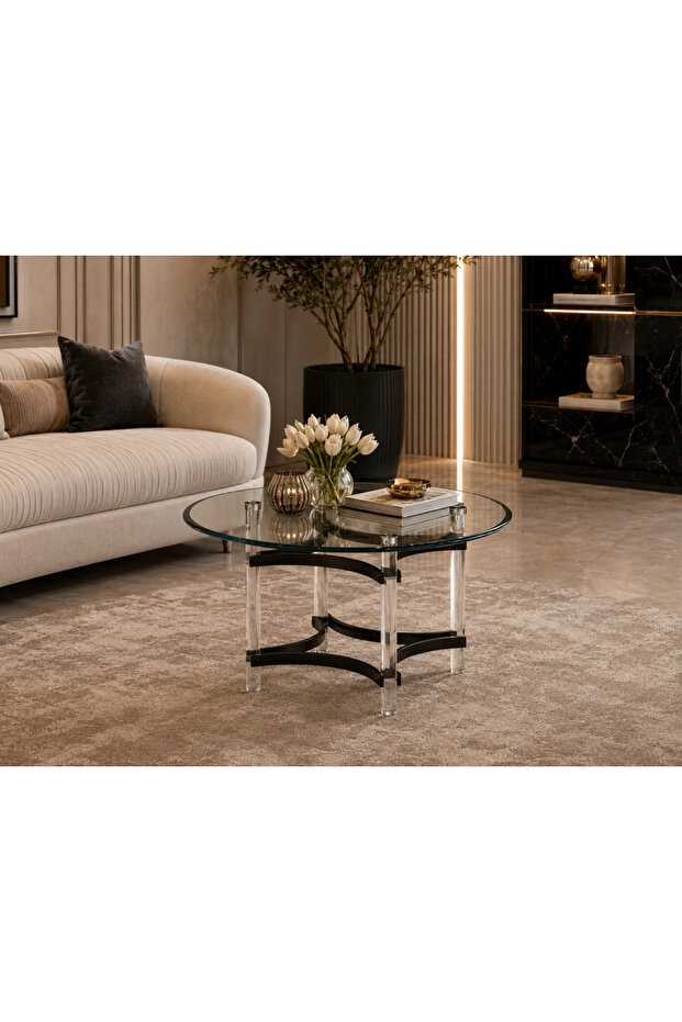 Black Acrylic Coffee Table 90X90 cm