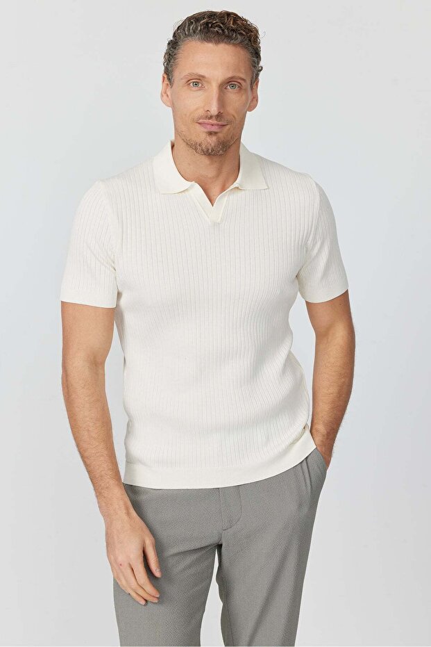 Men's Ribbed Knitwear T-Shirt