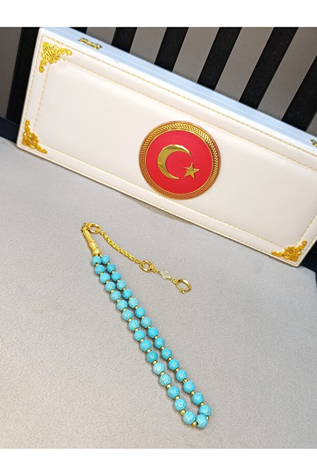 Turquoise Stone Prayer Beads, Natural Stone, Master Craftsmanship