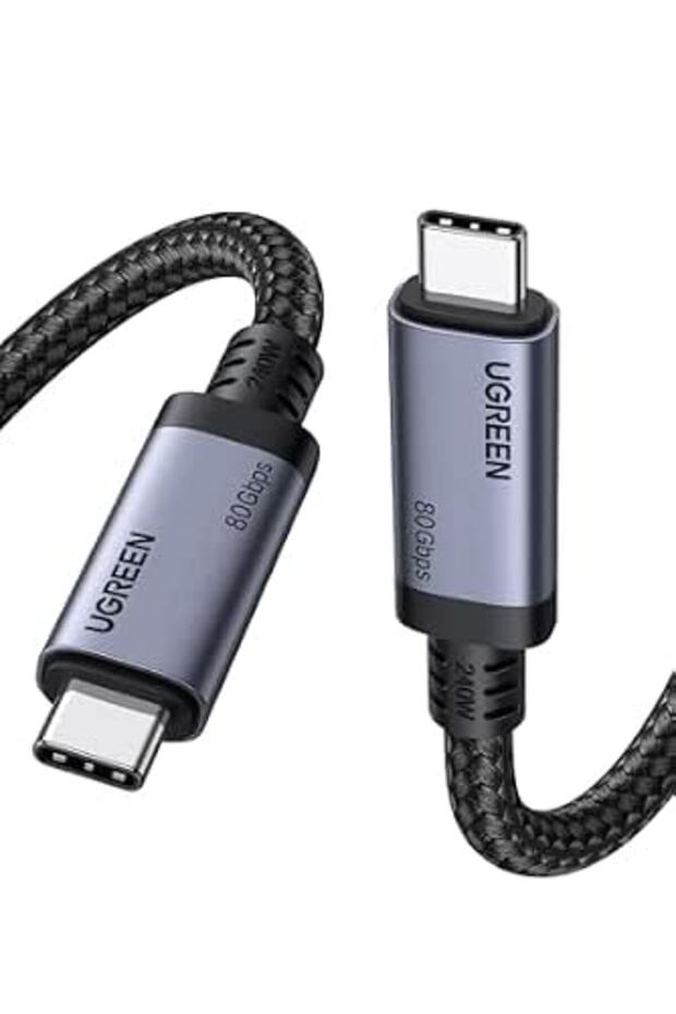 كيبل USB-C بقدرة 240 واط جيل 3 لنقل بيانات 40 جيجابت في الثانية USB 4.0، وإخراج فيديو 8K/4K عند 60 ه