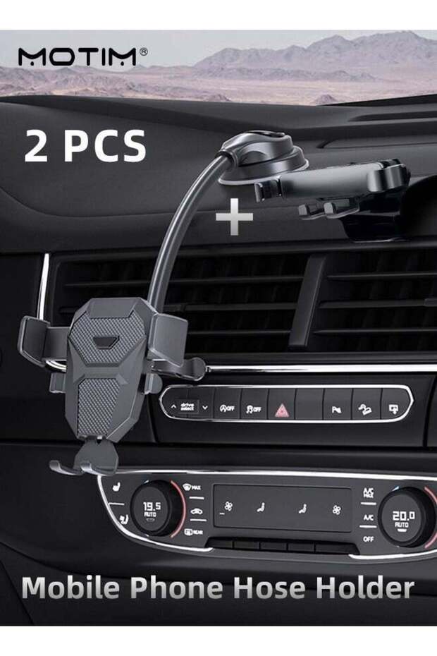 1 Pcs Gravity Car Phone Holder for Car Air Vent Dashboard And 1 Pcs Long Arm Car Phone Holder Suction Cup Universal Mobile Holder