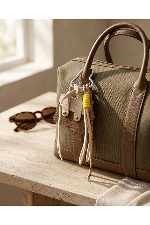 Women Brown Bag Key Ring