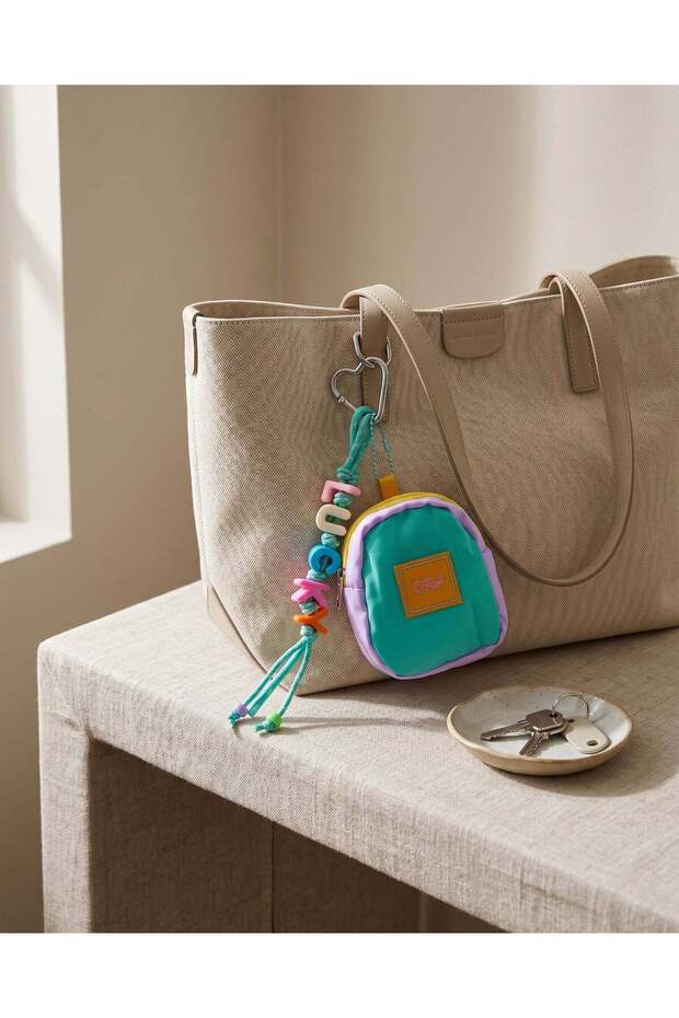 Women Teal Bag Key Ring
