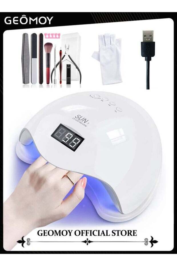 Gel Nail Polish Set Starter Kit 1pc 48W UV USB Charging Light Nail Dryer Lamp 10pcs Manicure Tool Set and 1 pair of UV Shield Glove for Nail Art Design