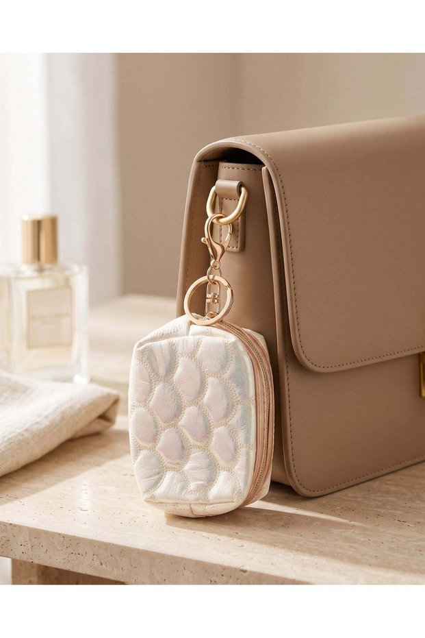 Women Ivory And Gold Bag Charm